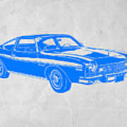 Blue Muscle Car Art Print