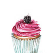 Blueberry Cupcake Art Print