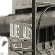 Blues Alley Street Sign Art Print