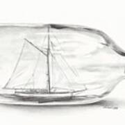 Boat Stuck In A Bottle Art Print