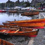 Boats At Windermere Art Print