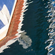Boatside Reflection Art Print