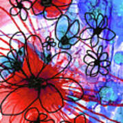 Bold Modern Floral Art - Wild Flowers 3 - Sharon Cummings Art Print