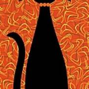 Boomerang Cat In Orange Art Print