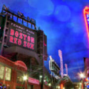 Boston Red Sox Fenway Park At Night Art Print