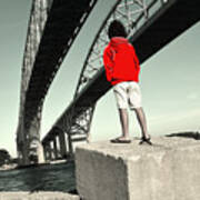 Boy Under Bridge Art Print