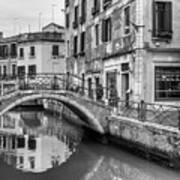 Bridge Reflections In Venice Art Print