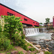 Bridgeton Indiana Mill And Covered Bridge Art Print