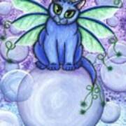 Bubble Fairy Cat Art Print