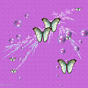 Bubbles And Butterflies Art Print