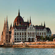 Budapest Parliament At Dusk Art Print