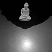 Buddha V  Bw Art Print