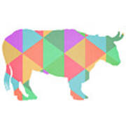 Bull Cow Triangles Art Print