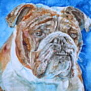 Bulldog - Watercolor Portrait.8 Art Print