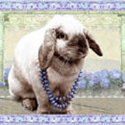 Bunny Wears Beads Art Print