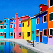 Burano Houses. Art Print