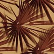 Burgundy And Coffee Tropical Beach Palm Vector Art Print