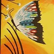 Butterfly Acrylic Canvas Painting by Afreen Kauser