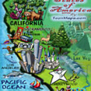 California Fun Map Art Print
