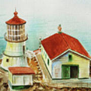 California Lighthouse Point Reyes Art Print