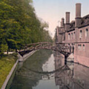 Cambridge - England - Queens College Bridge Art Print