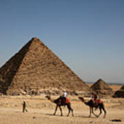 Camel Ride At The Pyramids Art Print