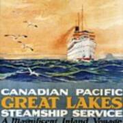 Canadian Pacific - Great Lakes - Steamship Service - Retro Travel Poster - Vintage Poster Art Print