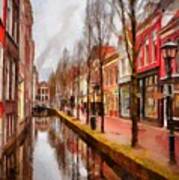 Canal In Delft Art Print