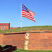 Cannons And Wall At Fort Mchenry Art Print