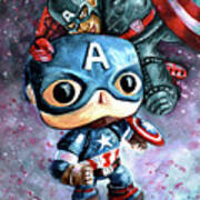 Captain Funko And Captain America Art Print