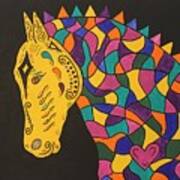 Carnival Stained Glass Tribal Horse Art Print