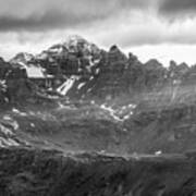 Castle Peak Black And White Art Print