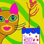 Cat And Mouse Bday 2 Art Print