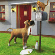 Cat Atop The Mailbox Art Print