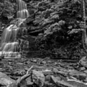 Cathedral Falls Black And White Art Print