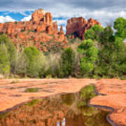 Cathedral Rock And Reflection 3238 Art Print