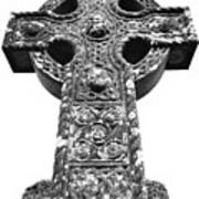 Celtic High Cross At Athassel Priory County Tipperary Ireland Black And White Art Print