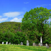 Cementary Along The At With Maryland Heights In The Background Art Print