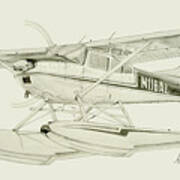 Cessna 180h On Floats Art Print