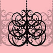 Chandelier Delight 2- Pink Background Art Print