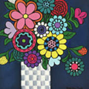 Checkered Bouquet Art Print