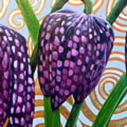Checkered Lilies Art Print