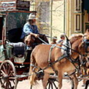 Chestnut Horses Pulling Carriage Art Print