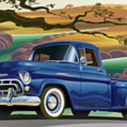 1957 Chevrolet 3100 Truck Under A California Oak Art Print