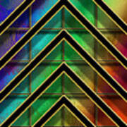 Chevrons And Squares On Glass Art Print