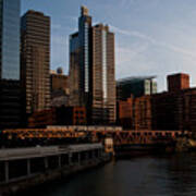 Chicago River And Downtown Art Print