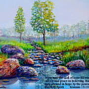 Childhood Creek With Scripture Art Print
