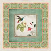Chinoiserie Vintage Hummingbirds N Flowers 2 Art Print