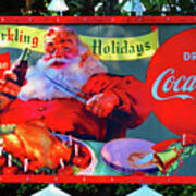 Christmas And  Coke Billboard Sign Art Print