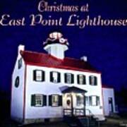 Christmas At East Point Lighthouse 2 Art Print